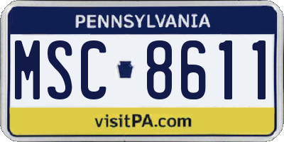 PA license plate MSC8611