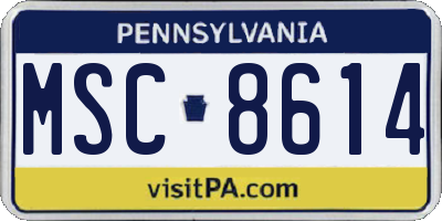 PA license plate MSC8614