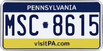 PA license plate MSC8615