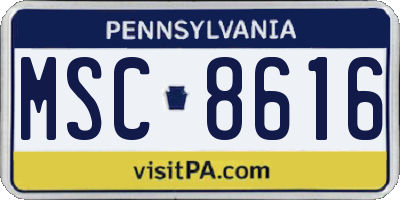PA license plate MSC8616