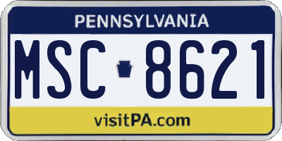 PA license plate MSC8621