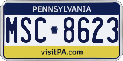 PA license plate MSC8623