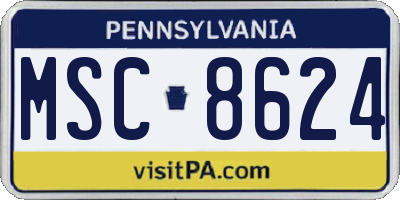 PA license plate MSC8624