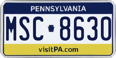 PA license plate MSC8630