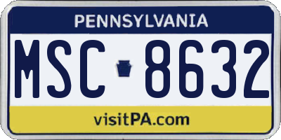 PA license plate MSC8632
