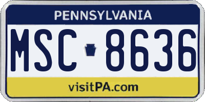 PA license plate MSC8636