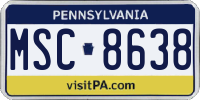 PA license plate MSC8638