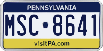 PA license plate MSC8641