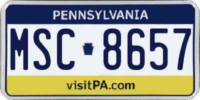 PA license plate MSC8657