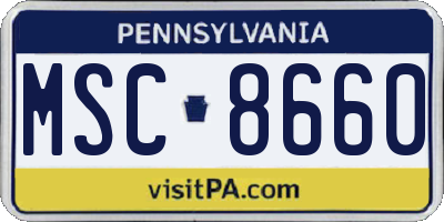 PA license plate MSC8660