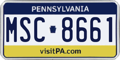 PA license plate MSC8661