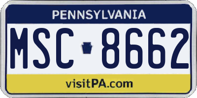 PA license plate MSC8662