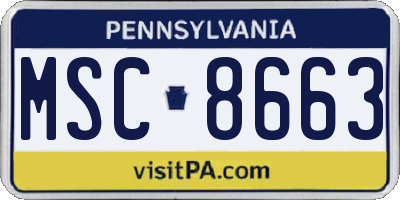 PA license plate MSC8663