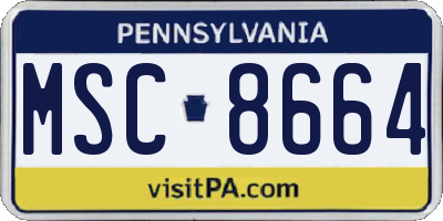 PA license plate MSC8664