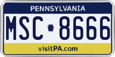 PA license plate MSC8666