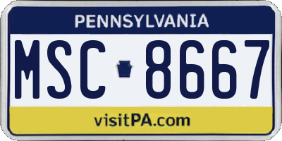 PA license plate MSC8667