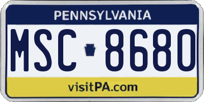 PA license plate MSC8680