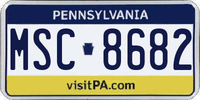 PA license plate MSC8682