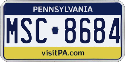 PA license plate MSC8684
