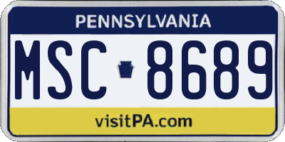 PA license plate MSC8689