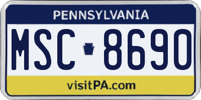 PA license plate MSC8690