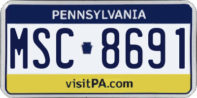 PA license plate MSC8691