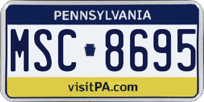 PA license plate MSC8695
