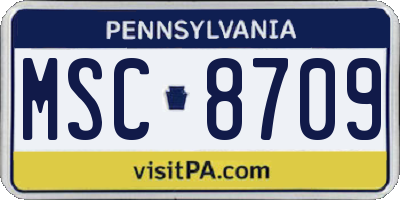 PA license plate MSC8709