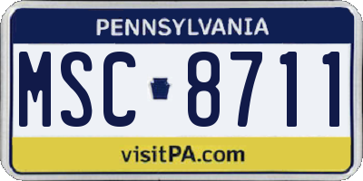 PA license plate MSC8711