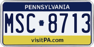 PA license plate MSC8713