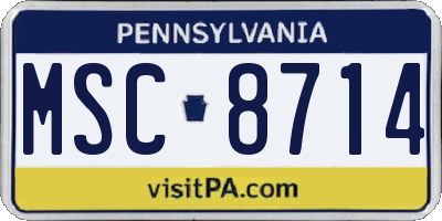 PA license plate MSC8714