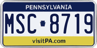 PA license plate MSC8719