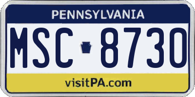 PA license plate MSC8730
