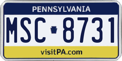 PA license plate MSC8731