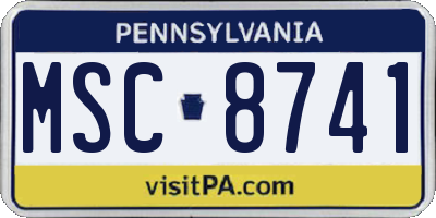 PA license plate MSC8741