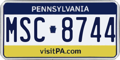 PA license plate MSC8744