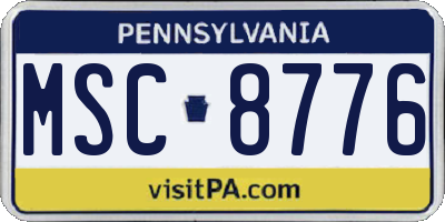 PA license plate MSC8776