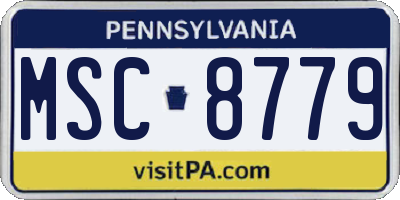PA license plate MSC8779