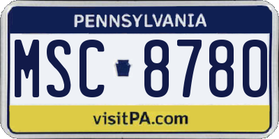 PA license plate MSC8780