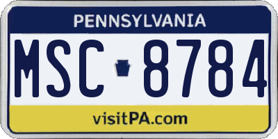 PA license plate MSC8784