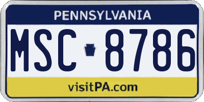 PA license plate MSC8786