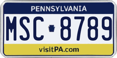 PA license plate MSC8789