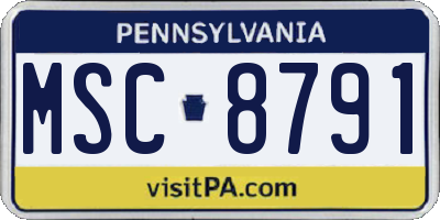 PA license plate MSC8791