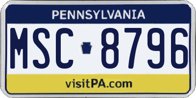 PA license plate MSC8796