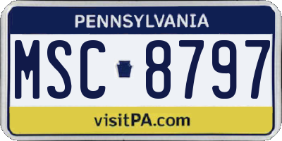 PA license plate MSC8797