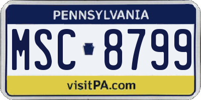 PA license plate MSC8799