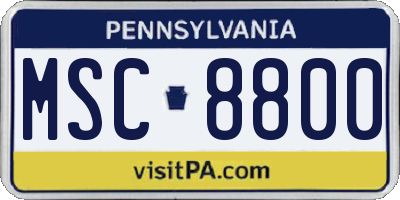 PA license plate MSC8800