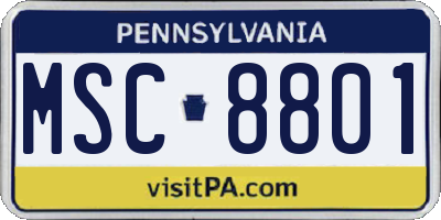 PA license plate MSC8801