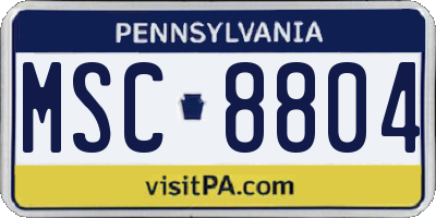PA license plate MSC8804