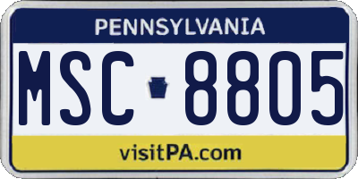 PA license plate MSC8805